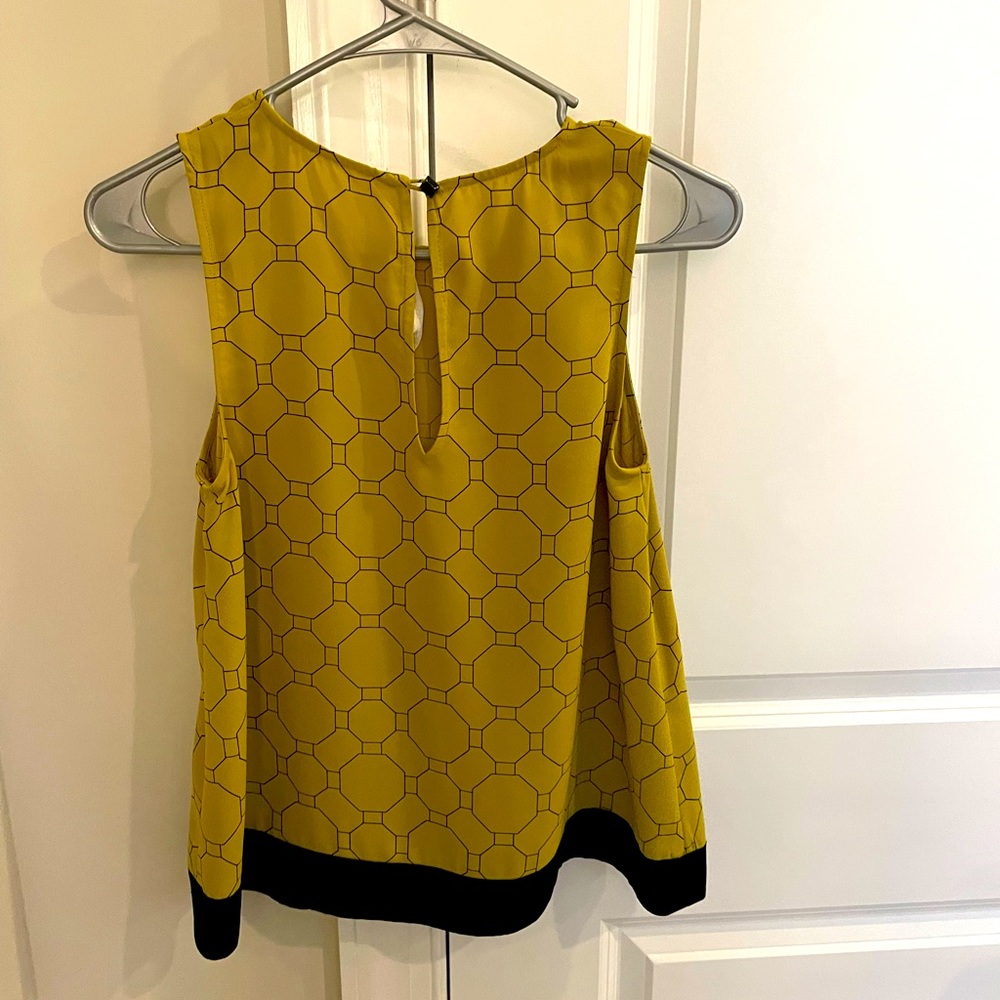 Rachel Rachel Roy Green & Black Patterned Geometric Tank | Size: Extra Small
